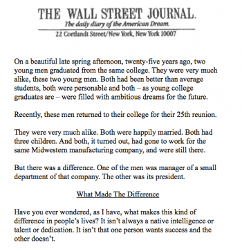 WSJ's greatest sales letter ever attracts plenty of customers